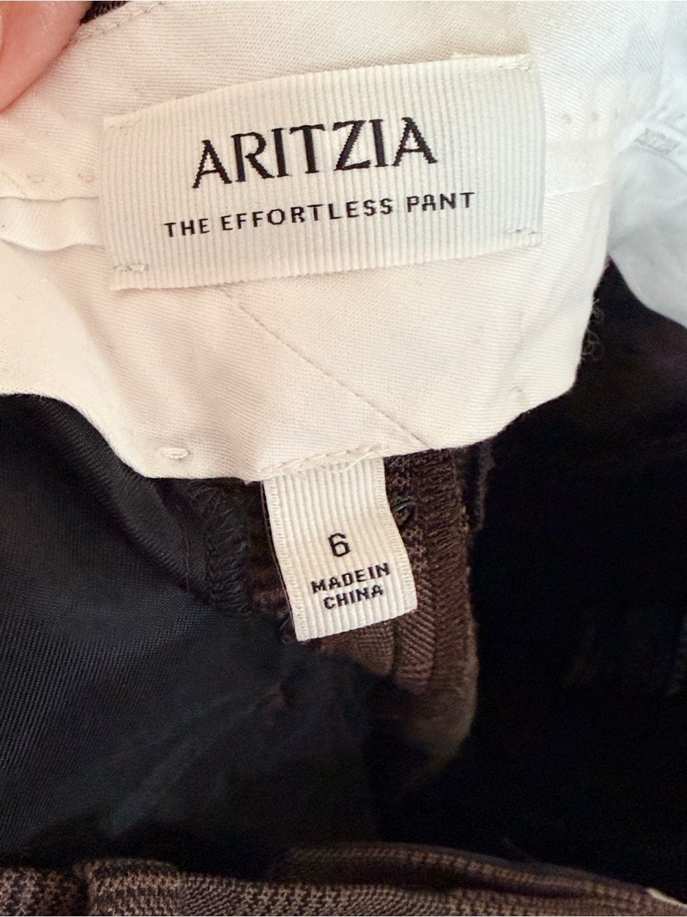 Aritzia The Effortless Pant Plaid Brown - Picture 4 of 5